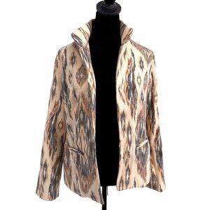 2/$18 SALE! Chicos Blazer Womens Jacket M Southwestern Geometric Cowgirl Ikat